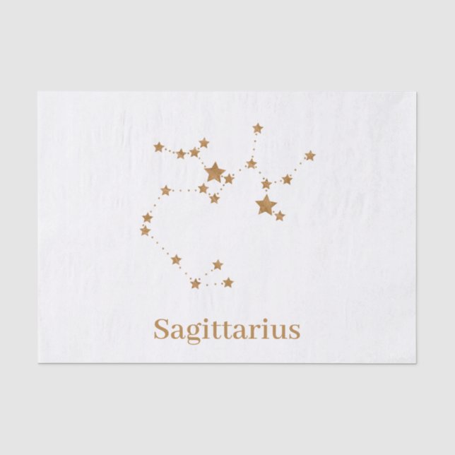 Modern Zodiac Sign Gold Sagittarius| Element  Fire Tissue Paper (Front)
