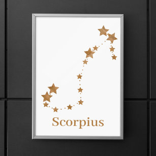 Modern Zodiac Sign Gold Scorpius   Element Water 