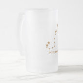 Modern Zodiac Sign Gold Scorpius | Element Water  Frosted Glass Beer Mug (Front Left)