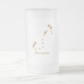 Modern Zodiac Sign Gold Scorpius | Element Water  Frosted Glass Beer Mug (Center)