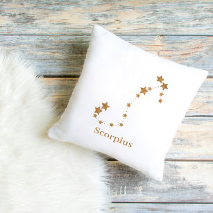 Modern Zodiac Sign Gold Scorpius   Element Water  Outdoor Pillow
