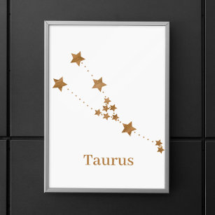 Modern Zodiac Sign Gold Taurus   Element Earth