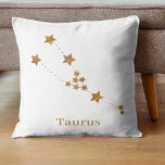 Modern Zodiac Sign Gold Taurus | Element Earth Throw Pillow<br><div class="desc">Modern Zodiac Sign Gold Taurus | Element Earth</div>