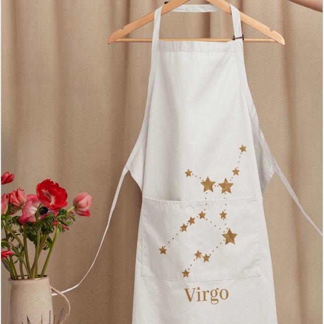 Modern Zodiac Sign Gold Virgo | Element Earth Apron (Creator Uploaded)