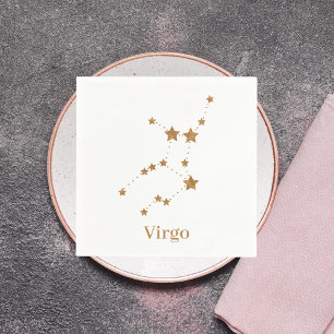Modern Zodiac Sign Gold Virgo Element Earth Napkin