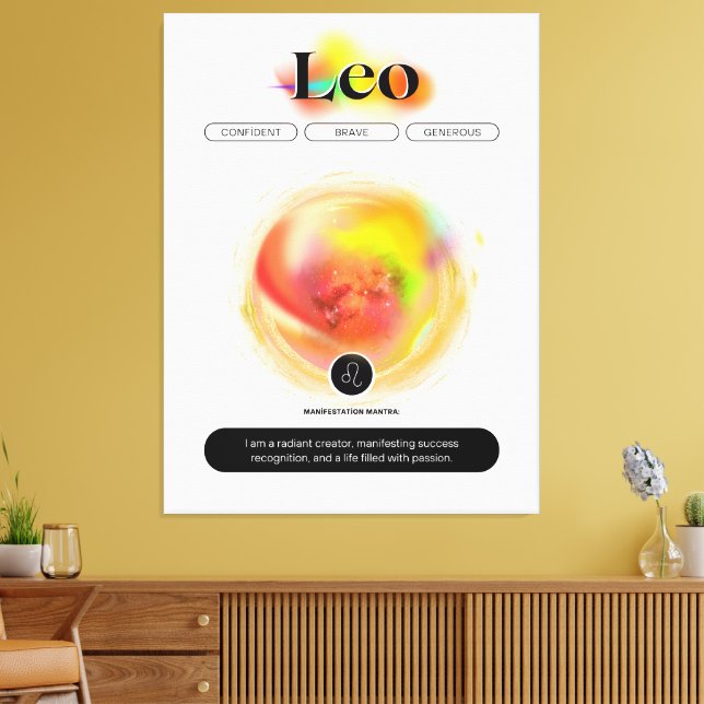Modern Zodiac Sign Leo Quote | Element Fire (Insitu(LivingRoom))