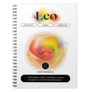 Modern Zodiac Sign Leo Quote   Element Fire Notebook