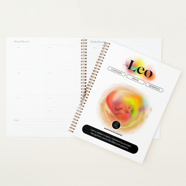 Modern Zodiac Sign Leo Quote | Element Fire Planner (Display)