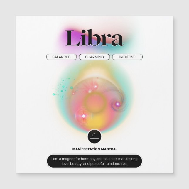 Modern Zodiac Sign Libra Quote Air Element (Front)