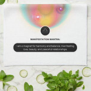 Modern Zodiac Sign Libra Quote Air Element Kitchen Towel