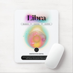 Modern Zodiac Sign Libra Quote Air Element Mouse Pad