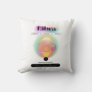 Modern Zodiac Sign Libra Quote Air Element Throw Pillow