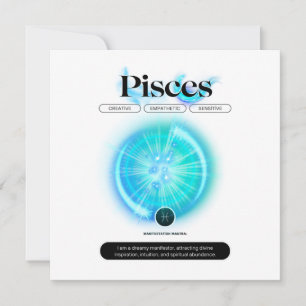 Modern Zodiac Sign pisces Quote water Element Invitation