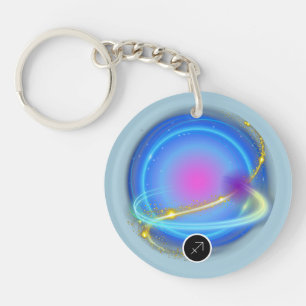 Modern Zodiac Sign Sagittarius Quote Element Fire Keychain