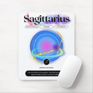 Modern Zodiac Sign Sagittarius Quote Element Fire Mouse Pad