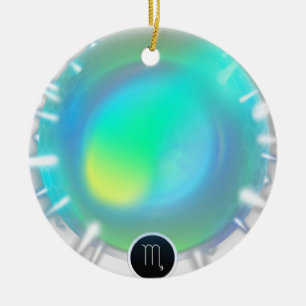 Modern Zodiac Sign Scorpio Quote Water Element Ceramic Ornament