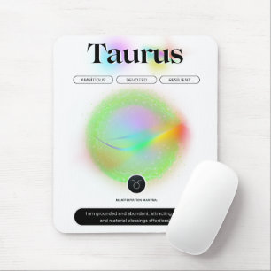 Modern Zodiac Sign Taurus Quote Earth Element Mouse Pad