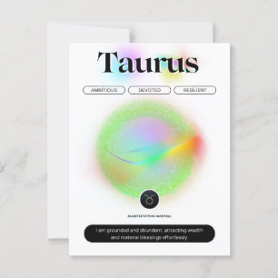 Modern Zodiac Sign Taurus Quote Earth Element Postcard