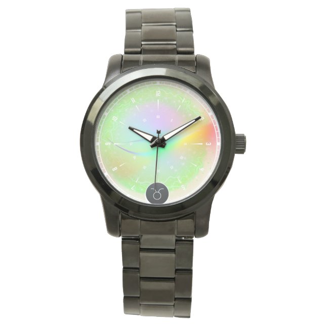 Modern Zodiac Sign Taurus Quote Earth Element Watch (Front)