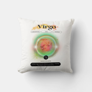 Modern Zodiac Sign Virgo Quote Earth Element Throw Pillow