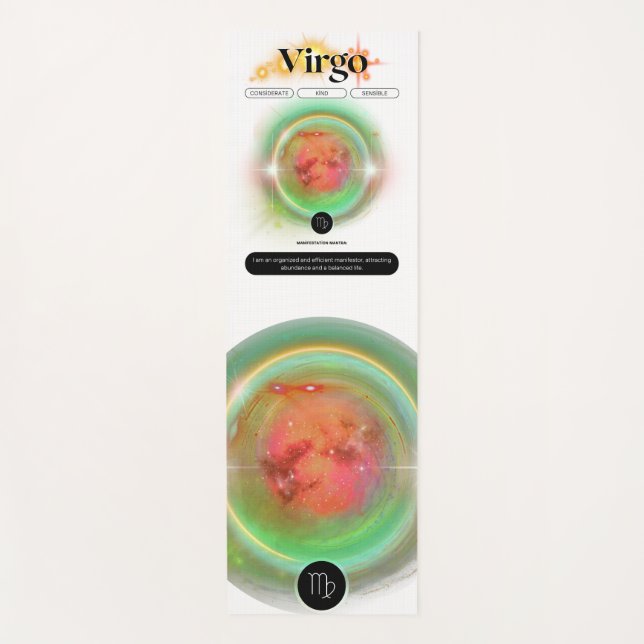Modern Zodiac Sign Virgo Quote Earth Element Yoga Mat (Front)
