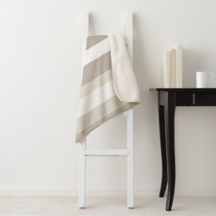 Moderna Linear Alabaster & Bone Sherpa Blanket
