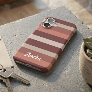 Moderna Linear | Antique Rose & Copper iPhone Case