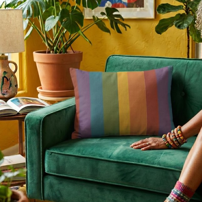Moderna Linear | MCM Rainbow Accent Pillow (Lifestyle Shot)
