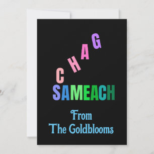 ModernColorful Chag Sameach JewishFestivalGreeting Holiday Card