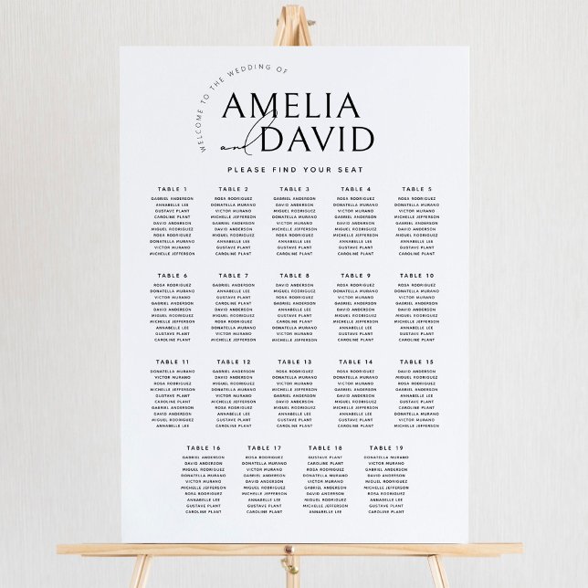 Moderne 19 Tables Bienvenue Tableau de siège (Créateur téléchargé)