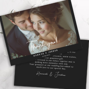 Moderne, 1 photo, écriture, mariage" Merci "