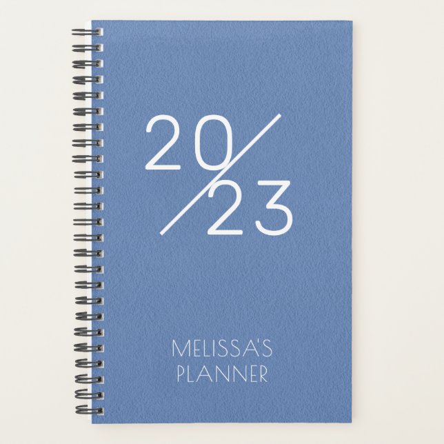 Moderne 2023 Elégant bleu Nom personnalisé (Devant)