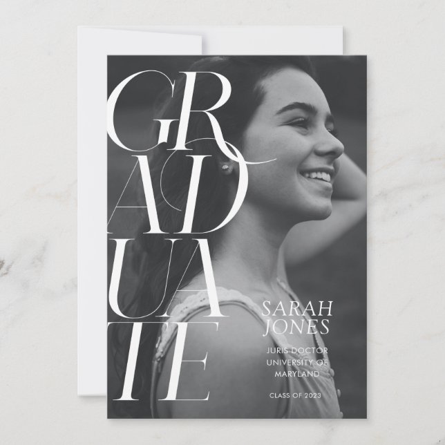 Moderne 2024 College Photo Graduation Faire-part (Devant)