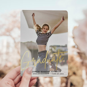 Moderne 3 photo Graduation vrai feuille faire-part