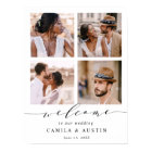 Moderne 4 Photo Collage Mariage Affiche de bienven