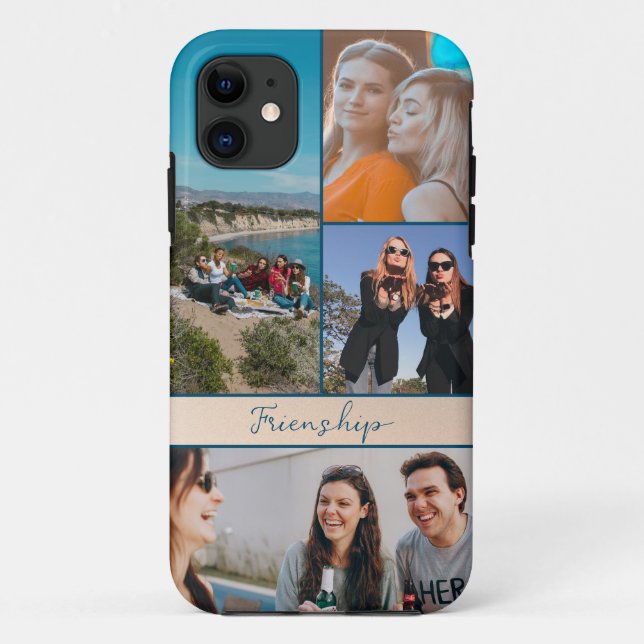 Moderne 4 Photos amis Collage coque iphone (Dos)