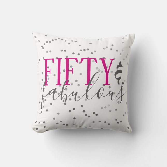 Moderne 50 et fabuleux Coussin Confetti Anniversai (Recto)