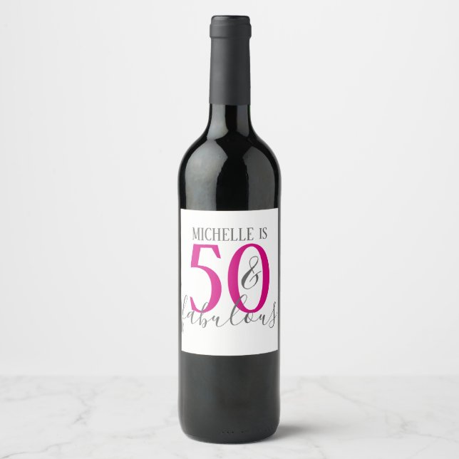 Moderne 50 et fabuleux Étiquettes de vin de fête d (Devant)