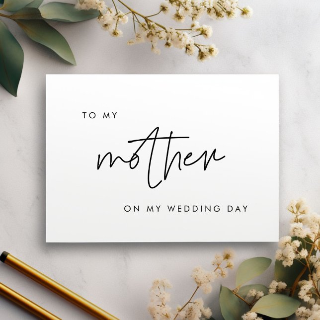 Moderne À ma mère sur ma carte de jour de mariage (Créateur téléchargé)