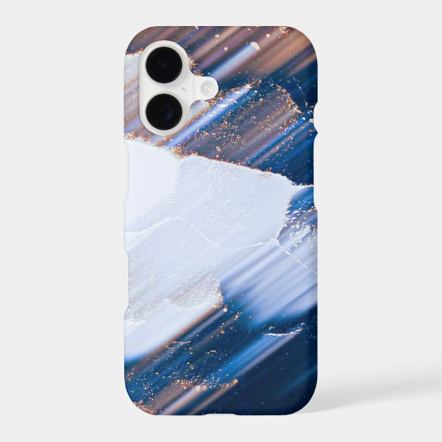 Moderne Abstrait Bleu Blanc Or  (Verso)