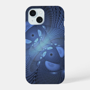 Moderne Abstrait tendance Dusk Blue Fractal Art