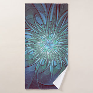 Moderne Abstrait tendance Fleur bleue Fractal Art