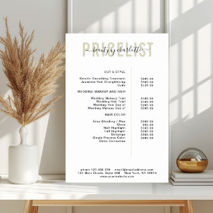 Moderne, Affiche de liste de prix