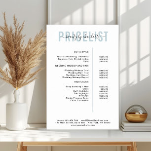 Moderne, Affiche de liste de prix