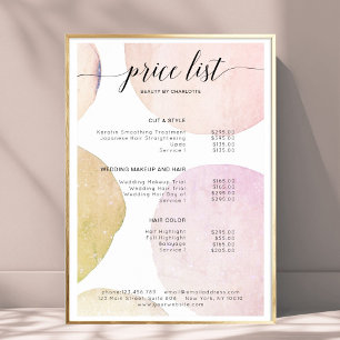 Moderne, Affiche de liste de prix