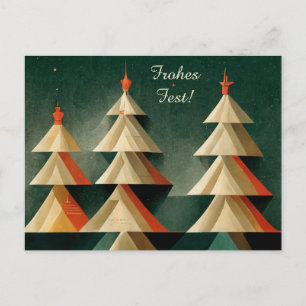 Moderne Art Deco Weihnachtskarte Frohes Fest Postcard