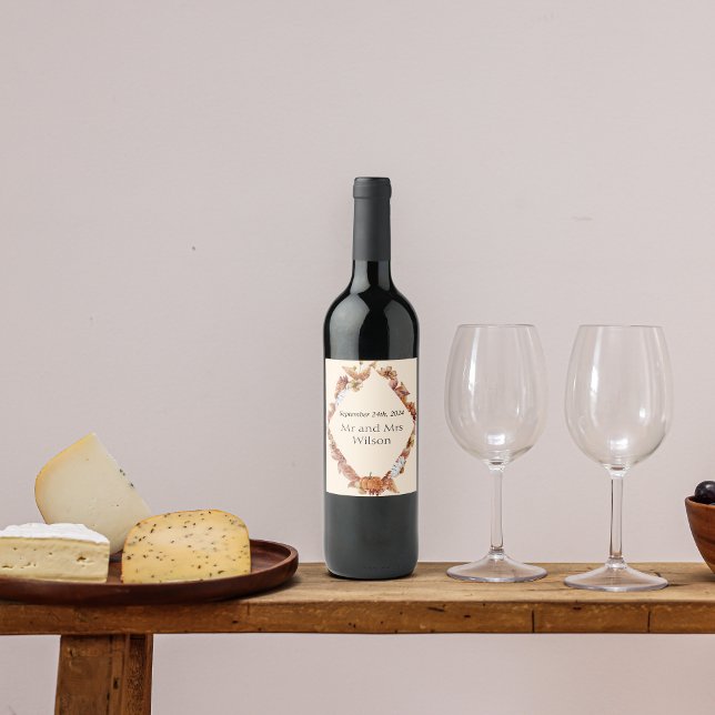 Moderne Automne Orange BOHO Mariage Étiquettes de  (Créateur téléchargé)