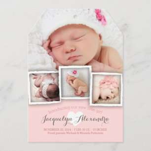 Moderne Baby Dreams Sweet Girl Faire-part de naiss
