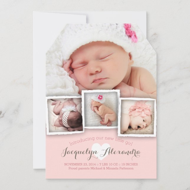 Moderne Baby Dreams Sweet Girl Faire-part de naiss (Devant)