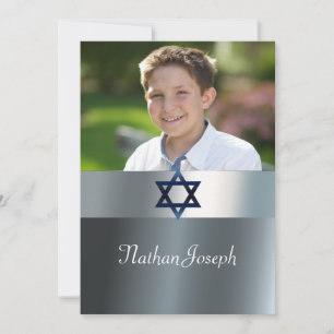 Moderne, Bar Mitzvah, Invitation photo personnalis